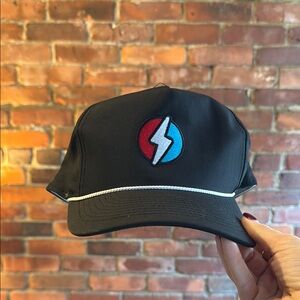 Black Cap with Lightning Bolt Patch